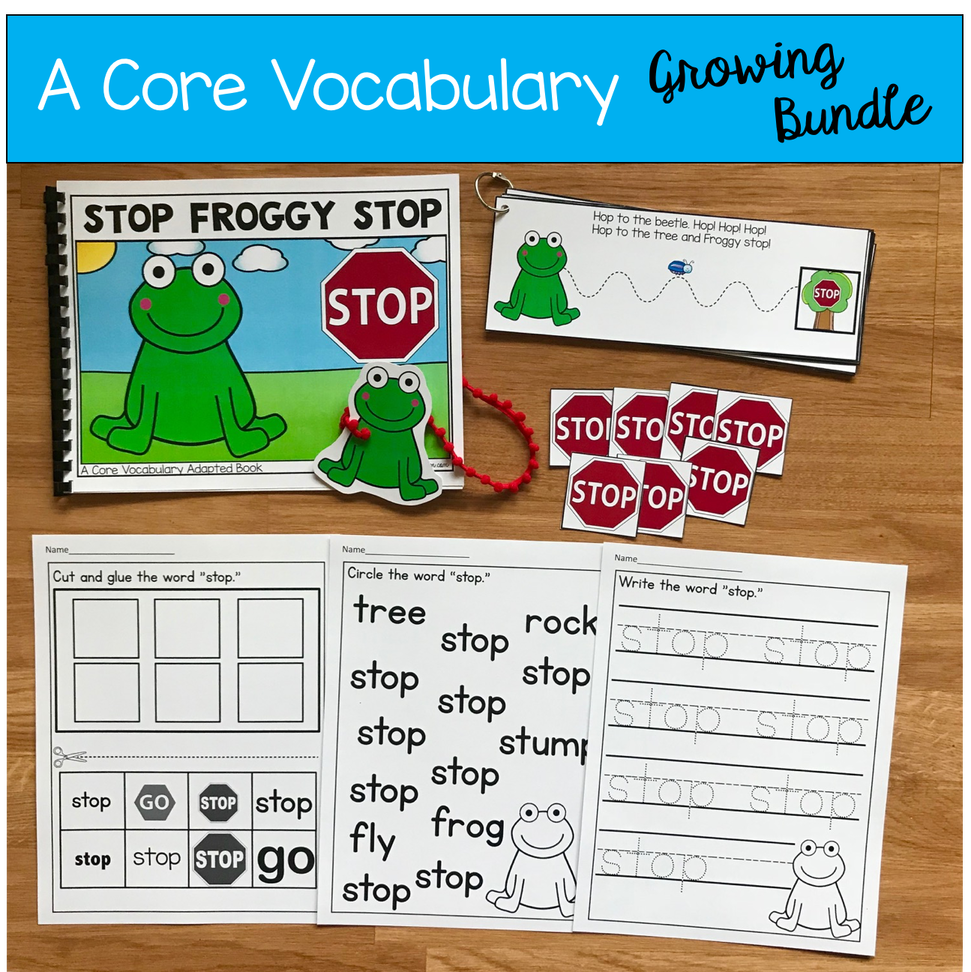 Core Vocabulary Words Adapted Books Growing Bundle | AAC Speech Therapy