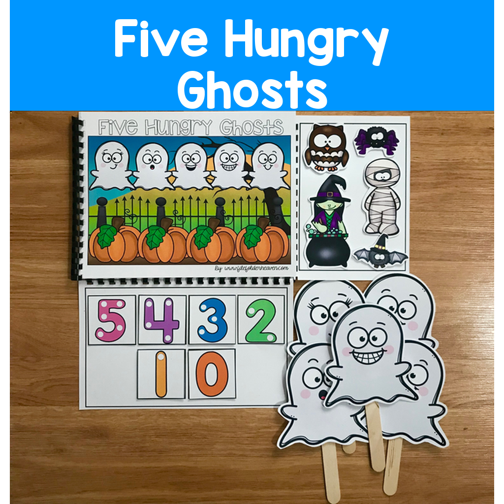 "Five Hungry Ghosts" A Halloween Counting Adapted Book