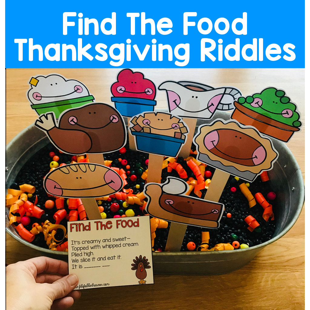 "Find The Food" Thanksgiving Riddles and Visuals