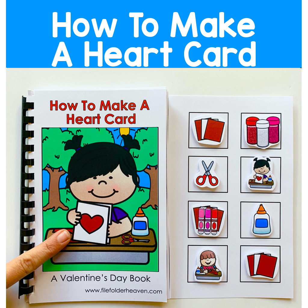 Valentine's Day Adapted Book: "How To Make A Heart Card"