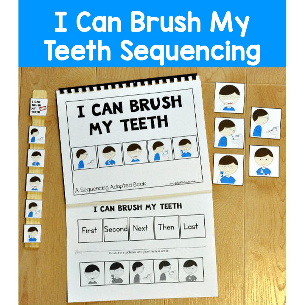 Sequencing Adapted Book: "I Can Brush My Teeth"