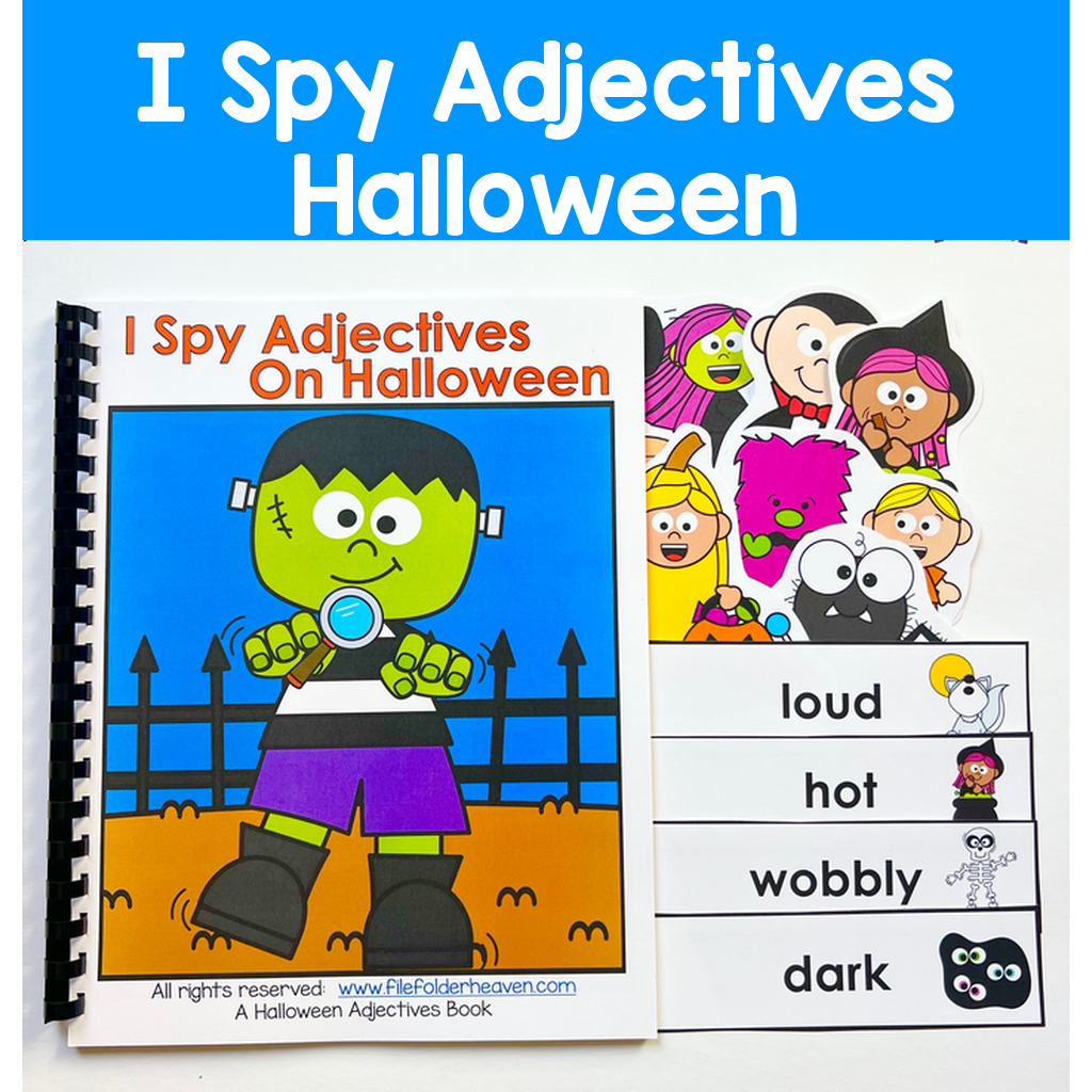 Halloween Adapted Book: I Spy Halloween Adjectives