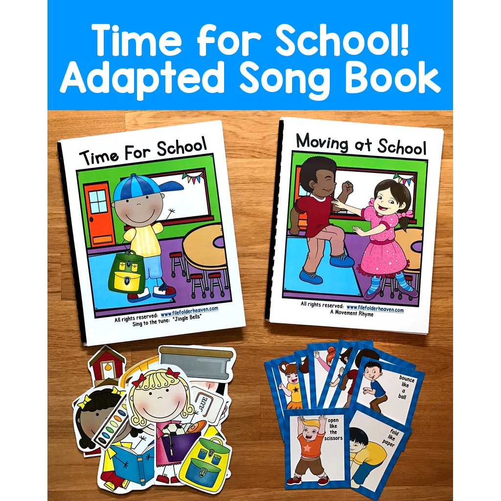 "Time for School!" Adapted Song Book w/ "Moving At School"