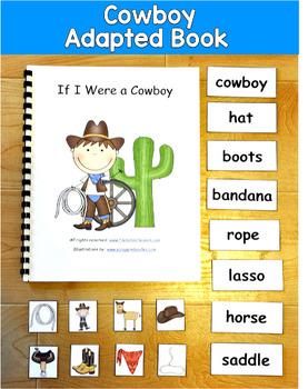 Cowboy Adapted Book | Cowboy Vocabulary Picture Word Matching | SLP SPED Autism