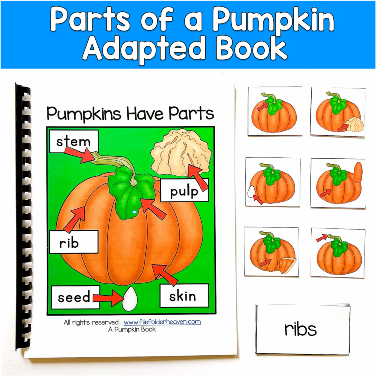 Parts of a Pumpkin Adapted Book | Vocabulary Science | Fall SLP SPED Autism PreK