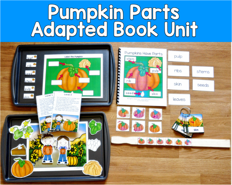 Pumpkin Parts Adapted Book Unit | Science Vocabulary | SLP SPED Autism PreK