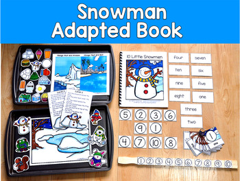 Winter Snowman Adapted Book Unit | Counting Number Words 1-10 | SLP SPED Math