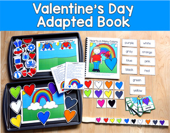 Valentine's Day Adapted Book | Colors Vocabulary Sequencing | SLP SPED Autism