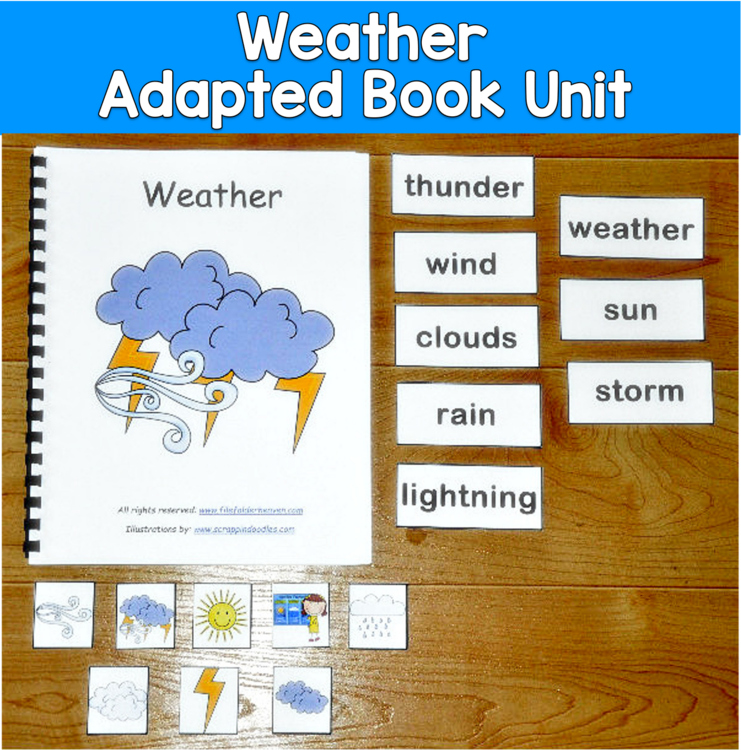 Weather Adapted Book Unit | Vocabulary Centers Science | SLP SPED Autism PreK