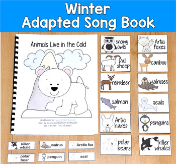 Winter Adapted Song Book | Arctic Animals Habitat Vocabulary | SLP SPED Autism