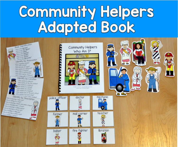 Community Helpers Adapted Book | Who Am I? | WH Questions and Vocabulary