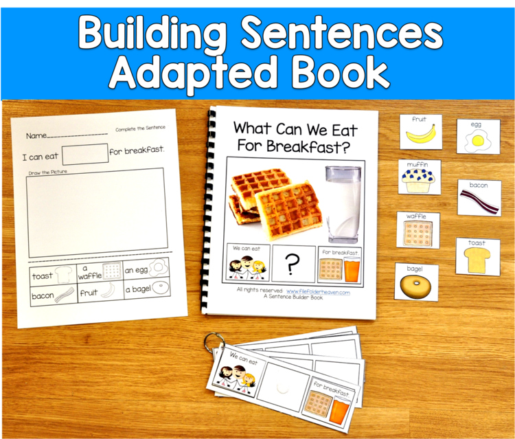 Building Sentences Adapted Book | Breakfast Foods Real Photos | SLP SPED Autism