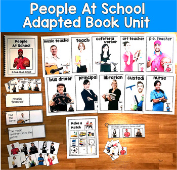 People at School Adapted Book Unit | Community Helpers Real Photos | SLP SPED