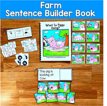Farm Sentence Builder Book | Action Words Verbs & Sentences | SLP Speech SPED