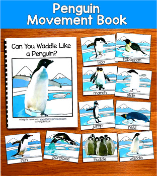 Penguin Movement Book Real Photos | Winter Gross Motor | SLP SPED OT APE