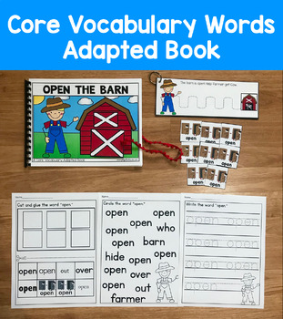 Core Vocabulary Adapted Book: "Open The Barn" Core Word Open
