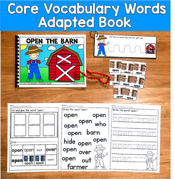 Core Vocabulary Adapted Book: "Open The Barn" Core Word Open