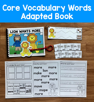Core Vocabulary Adapted Book: "Lion Wants More" Core Word More