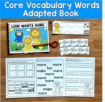 Core Vocabulary Adapted Book: "Lion Wants More" Core Word More