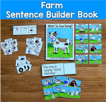 Farm Sentence Builder Book | Action Words Verbs & Sentences | SLP Speech SPED