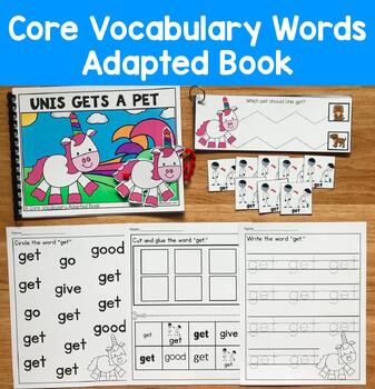 Core Vocabulary Adapted Book: Unis Gets A Pet, Core Word Get