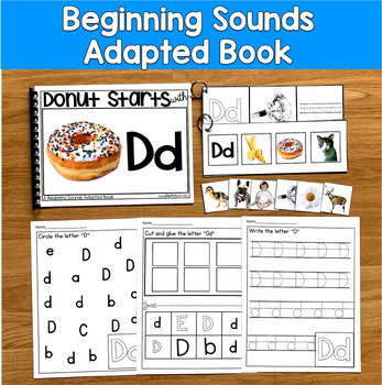 Beginning Sounds Adapted Book | Letter D Activities | SLP SPED Autism PreK K
