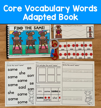 Core Words Adapted Book: "Find The Same!" Core Word Same