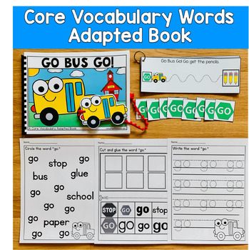 Back To School Core Vocabulary Words Adapted Book Set | Go Bus Go!