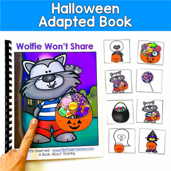 Halloween Social Skills Adapted Book | Sharing Core Words Wh Questions | SLP
