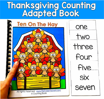 Thanksgiving Counting Adapted Book | Numbers 1-10 Number Words | SLP SPED Math