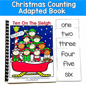 Christmas Counting Adapted Book | Numbers 1-10 Number Words | SLP SPED Math