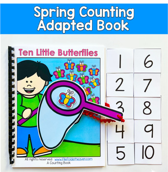 Spring Counting Adapted Book: Ten Butterflies | Numbers Sequencing | Pre-K SPED