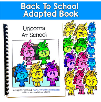 Back To School Adapted Book For Colors And Counting: Unicorns At School