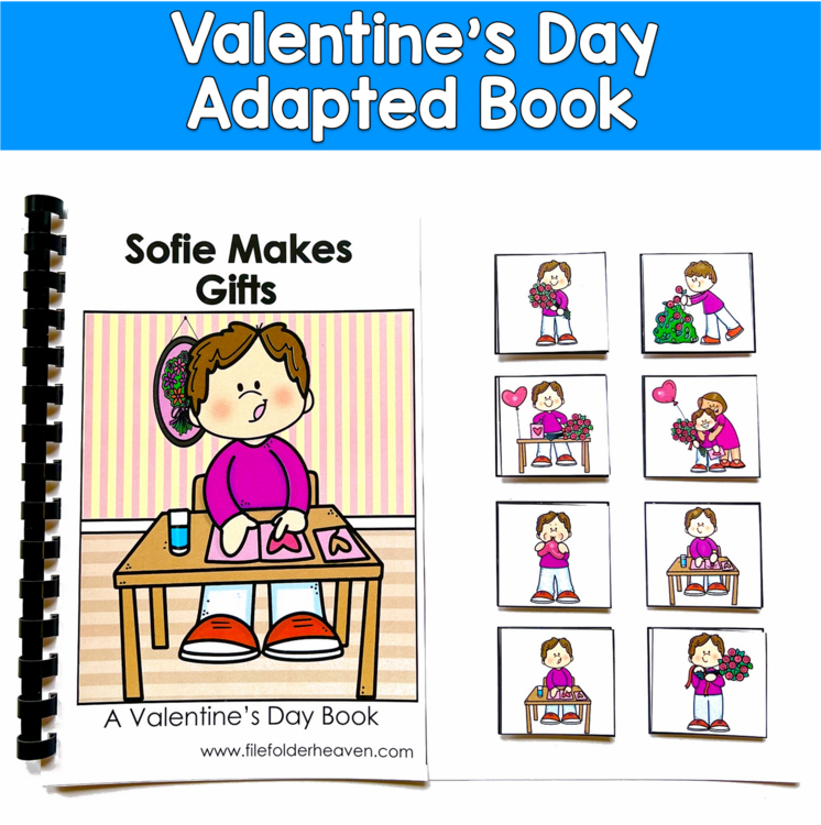 Valentine's Adapted Book | Vocabulary Sequencing Comprehension | SLP SPED Autism