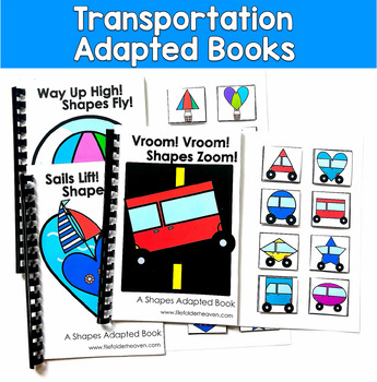 Transportation Adapted Books | 2D Shapes Matching | SLP SPED Autism PreK Centers