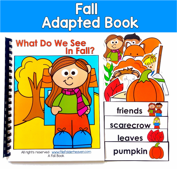 Fall Adapted Book | Verbs Inferencing | Core Words What & See | SLP SPED Autism