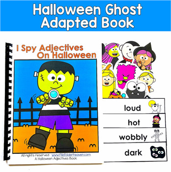 Halloween Adapted Book | Adjectives Synonyms Inferences | SLP SPED Autism PreK