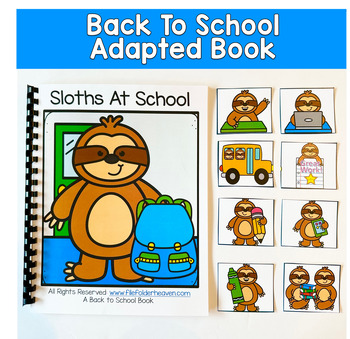 Back To School Adapted Book For Special Education: Sloths At School