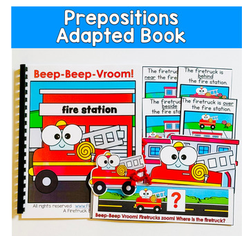 Firetruck Adapted Book For Prepositions:  Beep-Beep-Vroom Firetruck!