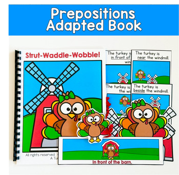 Turkey Adapted Book For Prepositions:  Strut-Waddle-Wobble, Turkeys Gobble