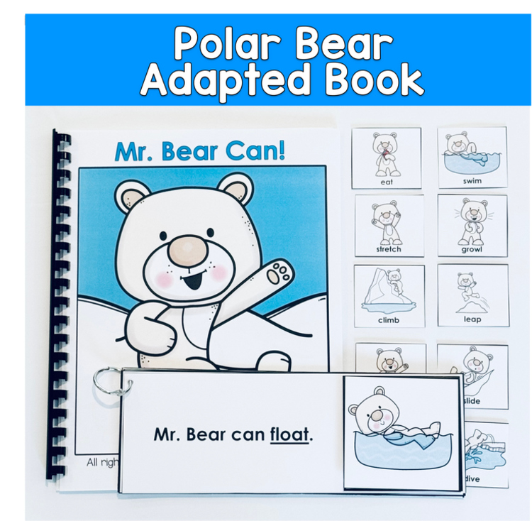 Polar Bear Adapted Book For Special Education, Verbs, Core Word CAN