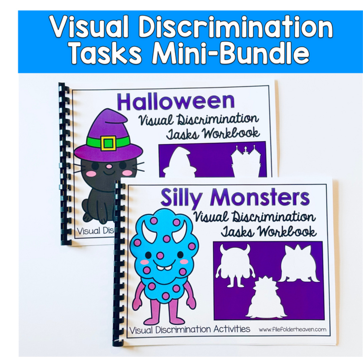 Halloween And Monster Visual Discrimination Tasks Mini-Bundle For Pre-K, ECSE