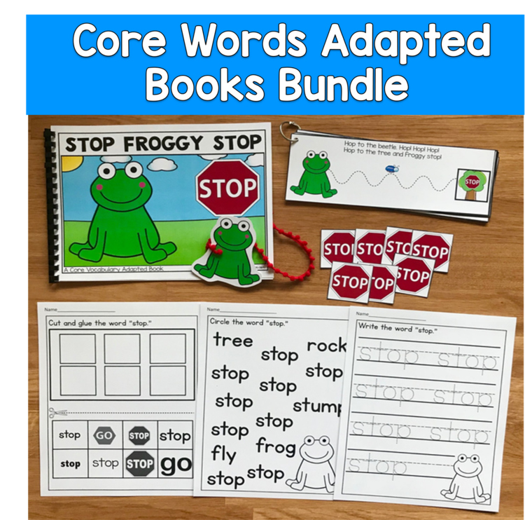 Core Vocabulary Words Adapted Books Growing Bundle | AAC Speech Therapy