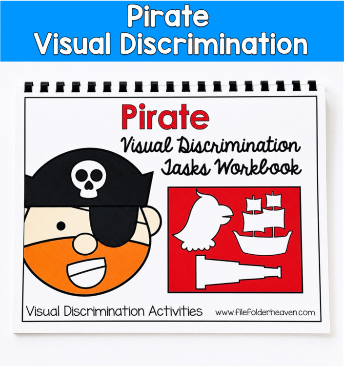 Pirate Visual Discrimination Workbook | Match to Outline | PreK SPED Autism OT