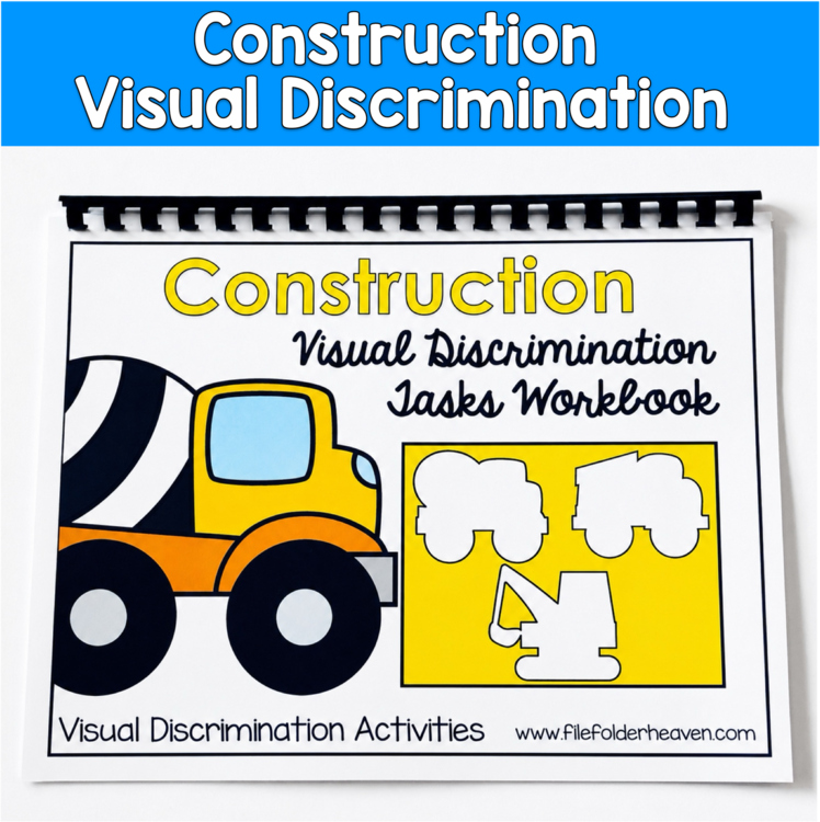 Construction Visual Discrimination Workbook | Match to Outline | PreK SPED OT