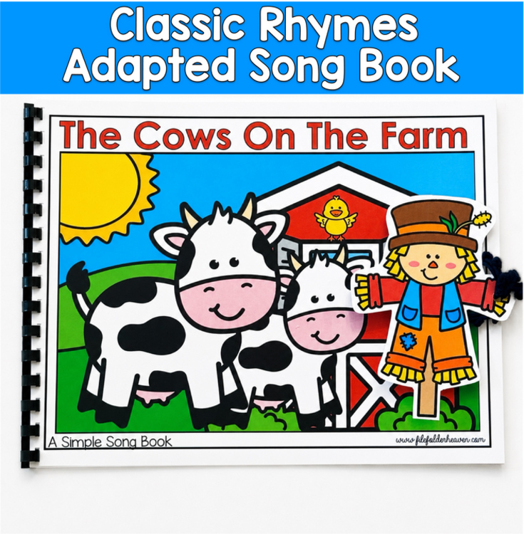 Farm Adapted Song Book | Circle Time Animal Sounds Vocabulary | SLP SPED Autism