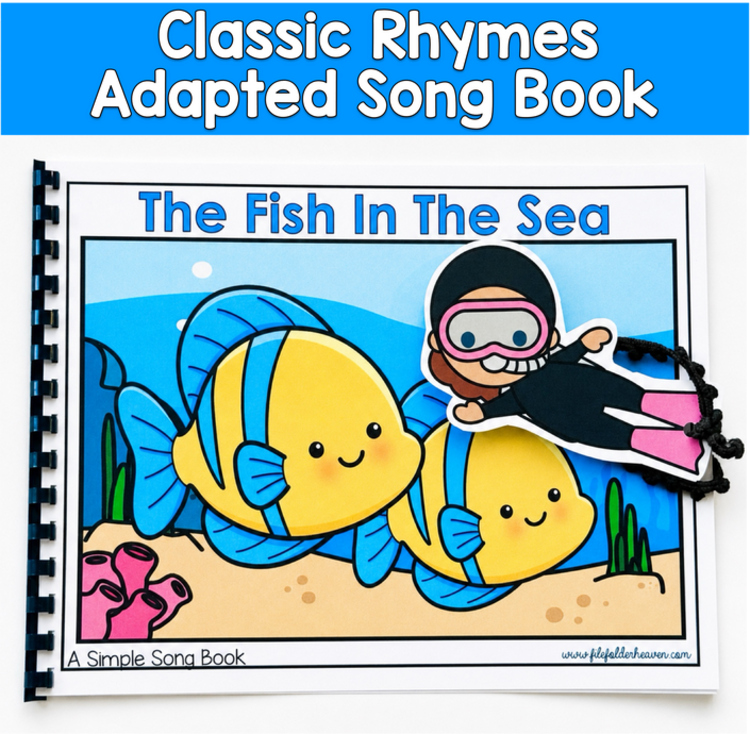 Ocean Adapted Song Book | Circle Time Sea Animals Vocabulary | SLP SPED Autism
