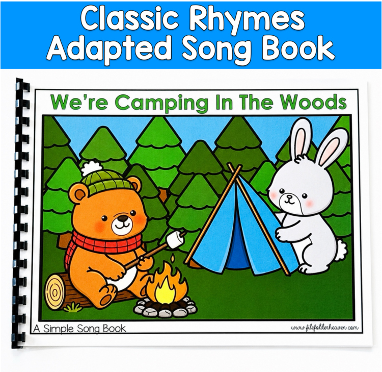 Camping Adapted Song Book | Circle Time Vocabulary Woodland | SLP SPED Autism