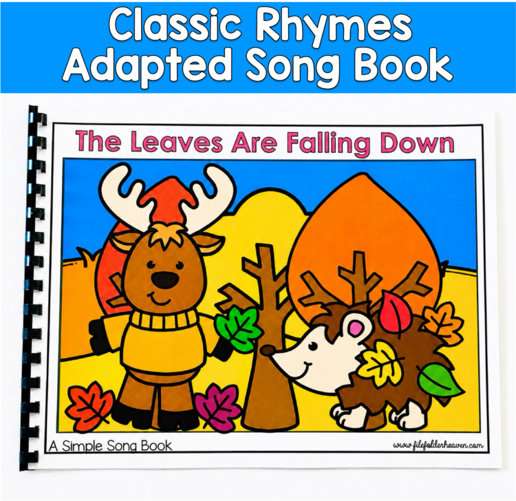 Fall Adapted Song Book | Circle Time Leaves Vocabulary | SLP SPED Autism PreK