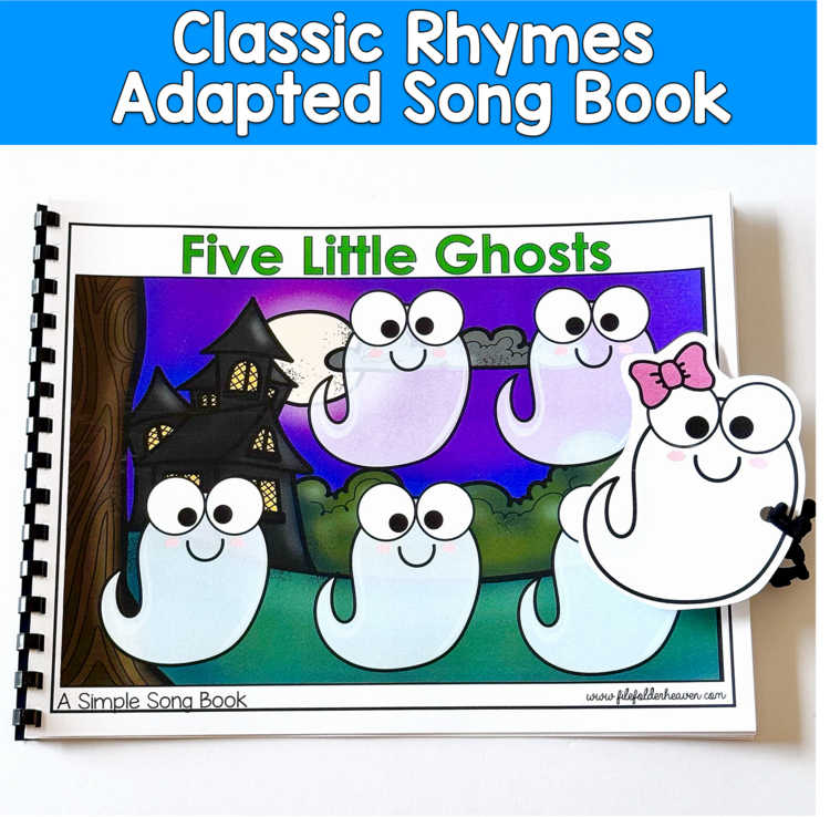 Five Little Ghosts Adapted Song Book | Halloween Counting | SLP SPED Autism